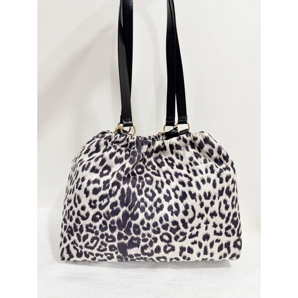 Juicy Couture Fashionable Juicy Tote Bag In Snow Leopard W/Chain Charm VIRAL NEW
